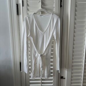 LAmade White Long Sleeve Tie-Front Top